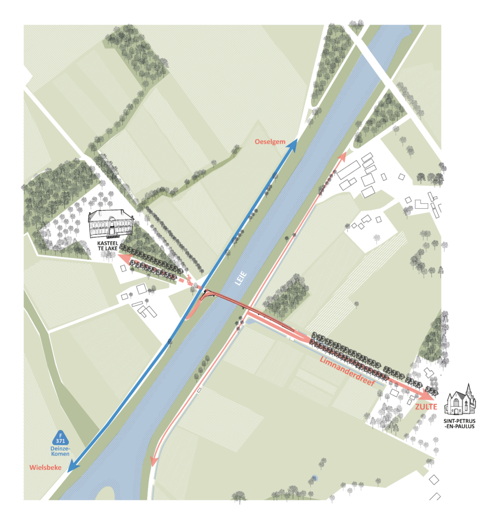 Seine-Schelde_Leie Pand 140 Sint-Baafs-Vijve Deinze De Vlaamse Waterweg Seinebekken fietsbrug voetgangersbrug fiets- en voetgangersbrug Zulte SBE engineering #teamsbe #expertsatpla